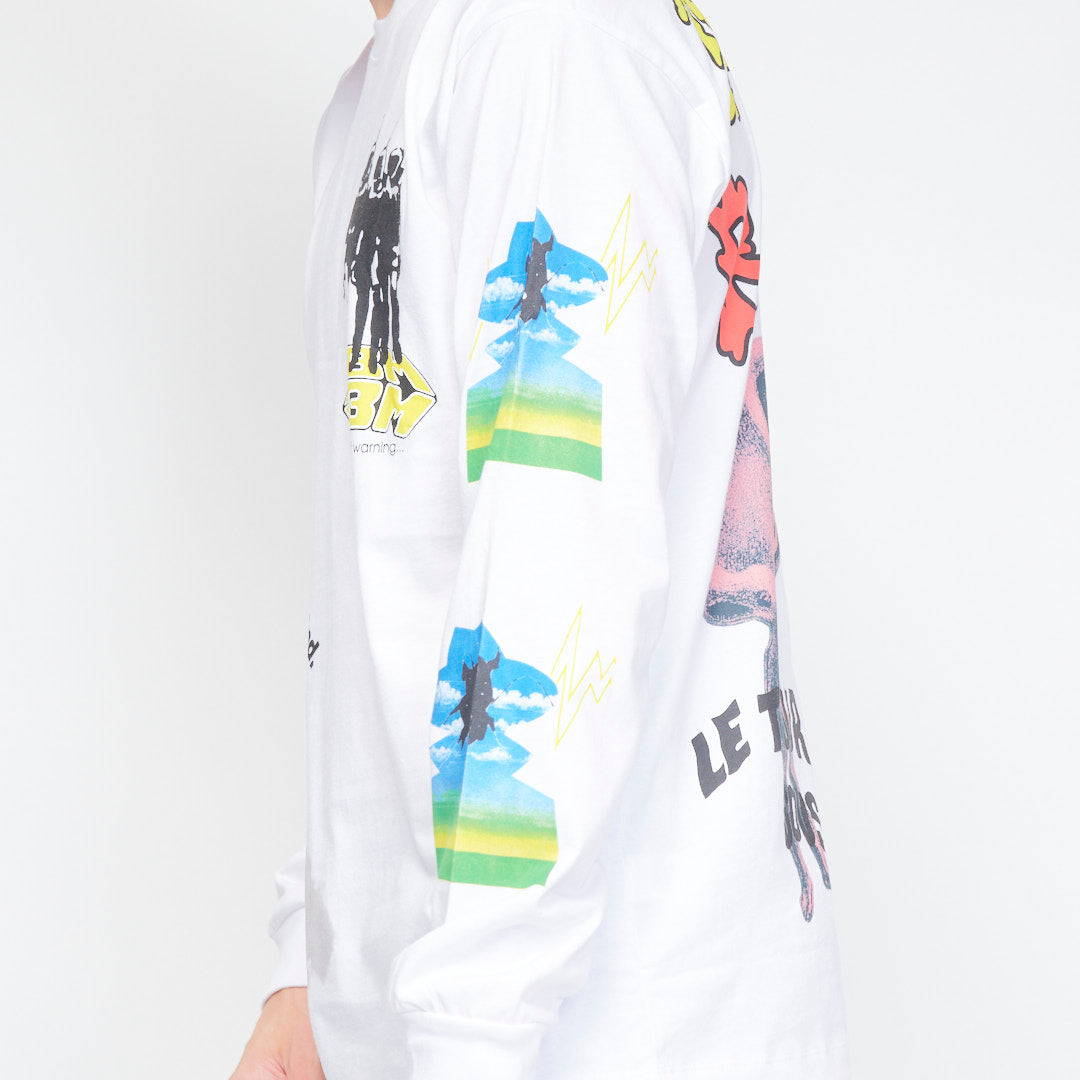 Real Bad Man - Hardcore Sci Fi  LS Tee  (White)