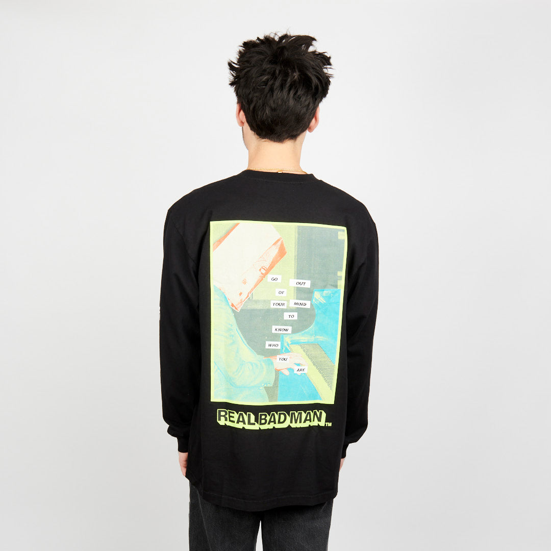 Real Bad Man Piano Man L/S Tee - Black