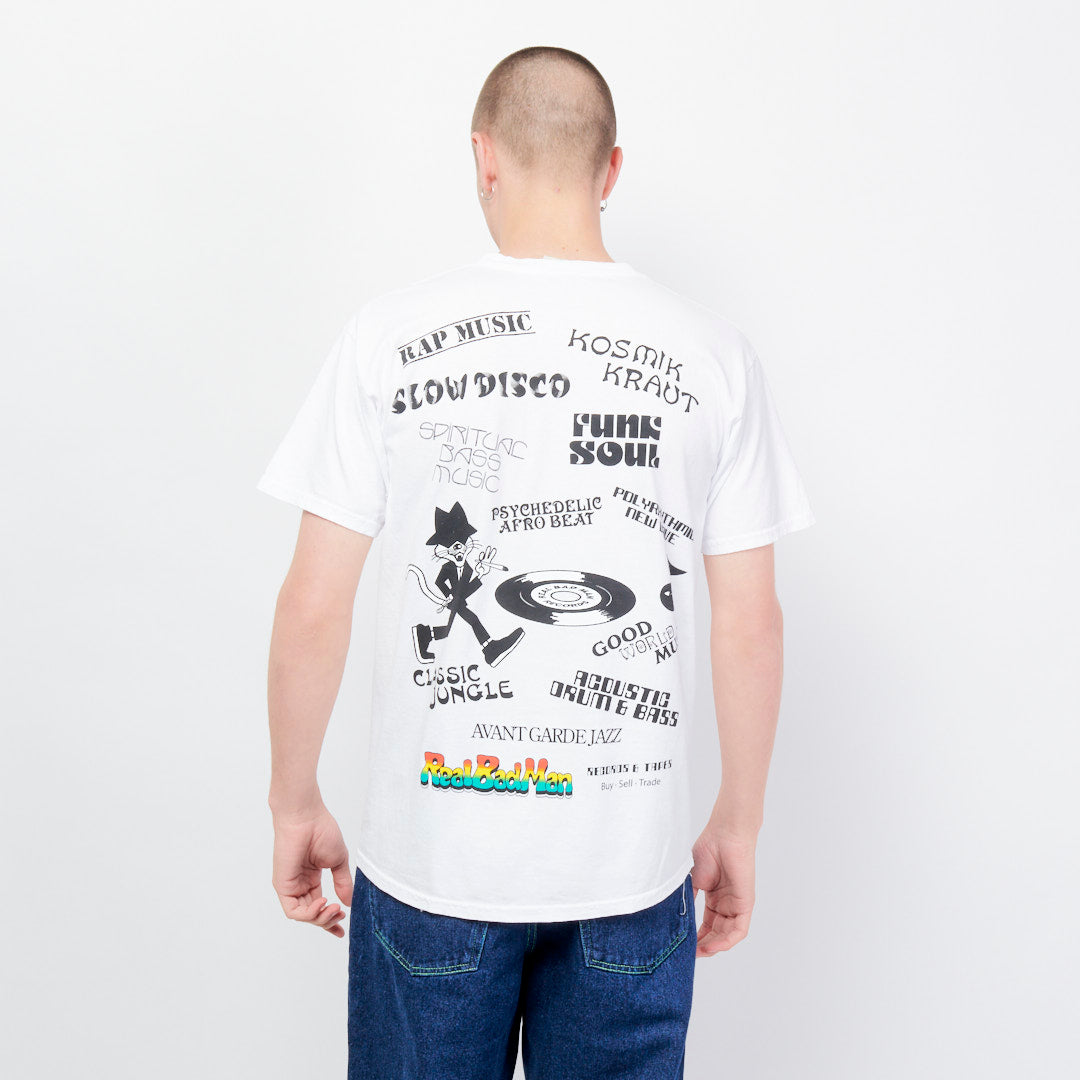 Real Bad Man Records and Tapes S/S Tee - Disco White