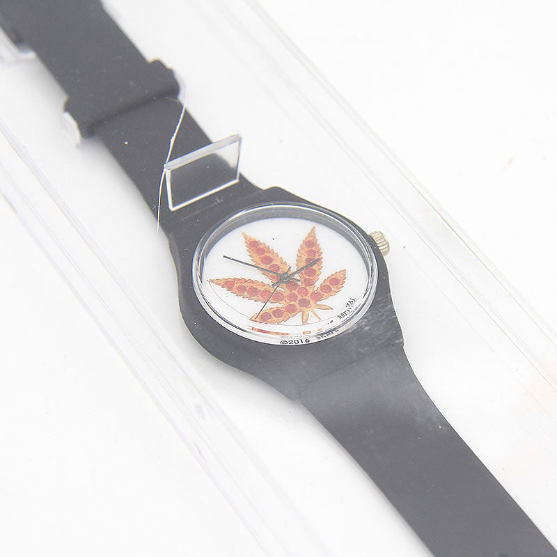 Skate Mental Pizza Leaf Watch Black