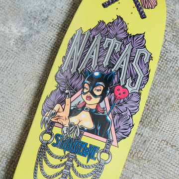 Strange Love Skateboards - Natas Kaupas x Sean Cliver - Yellow Deck