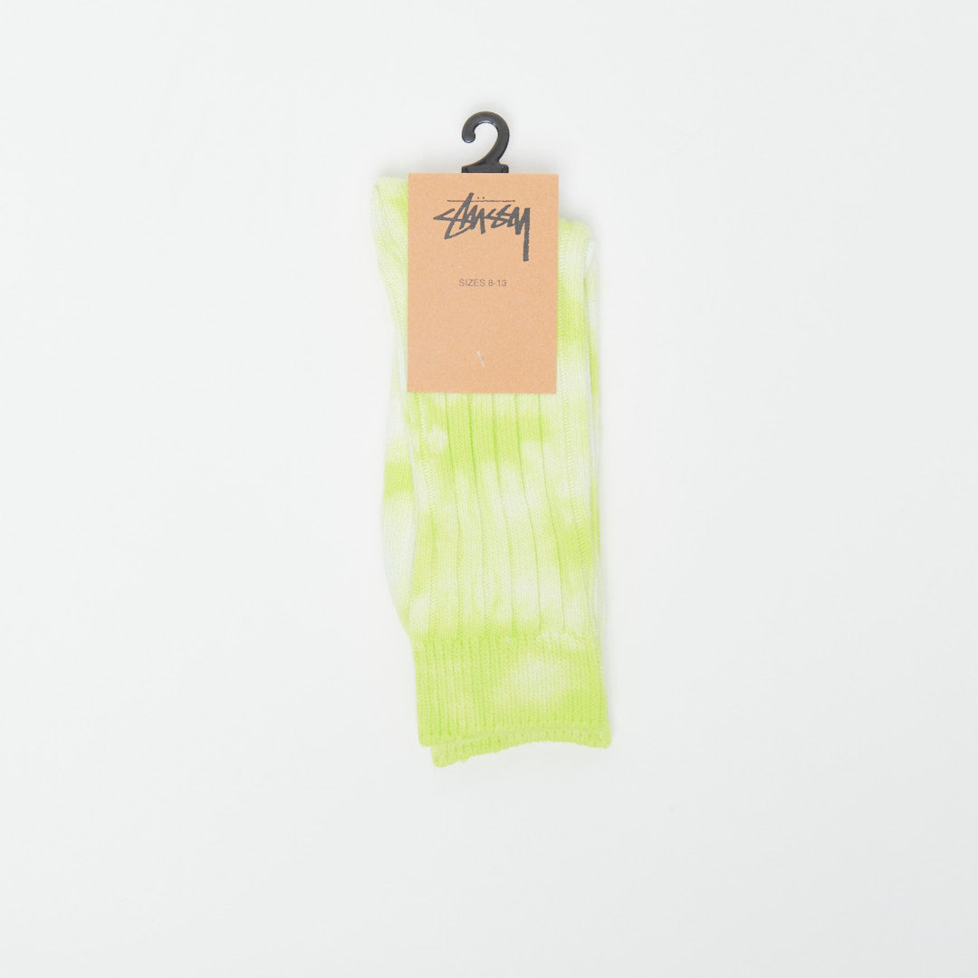 Stüssy - Dyed Ribbed Crew Socks (Lime)