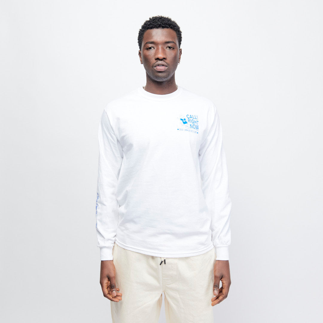 The Quiet Life Stressed Long Sleeve Tee (White)