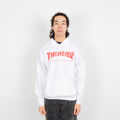Thrasher Sweat Skate Mag Hood - White/Red