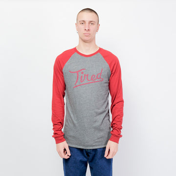 Tired Skateboards - Rounders Raglan (Grey/Maroon)