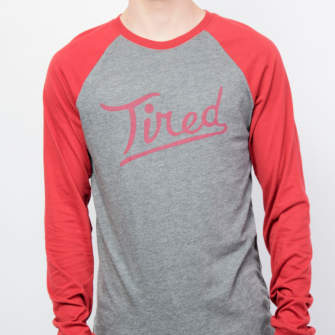 Tired Skateboards - Rounders Raglan (Grey/Maroon)