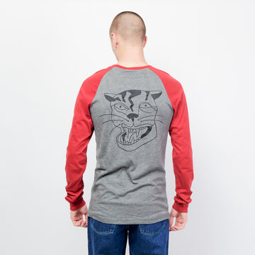 Tired Skateboards - Rounders Raglan (Grey/Maroon)