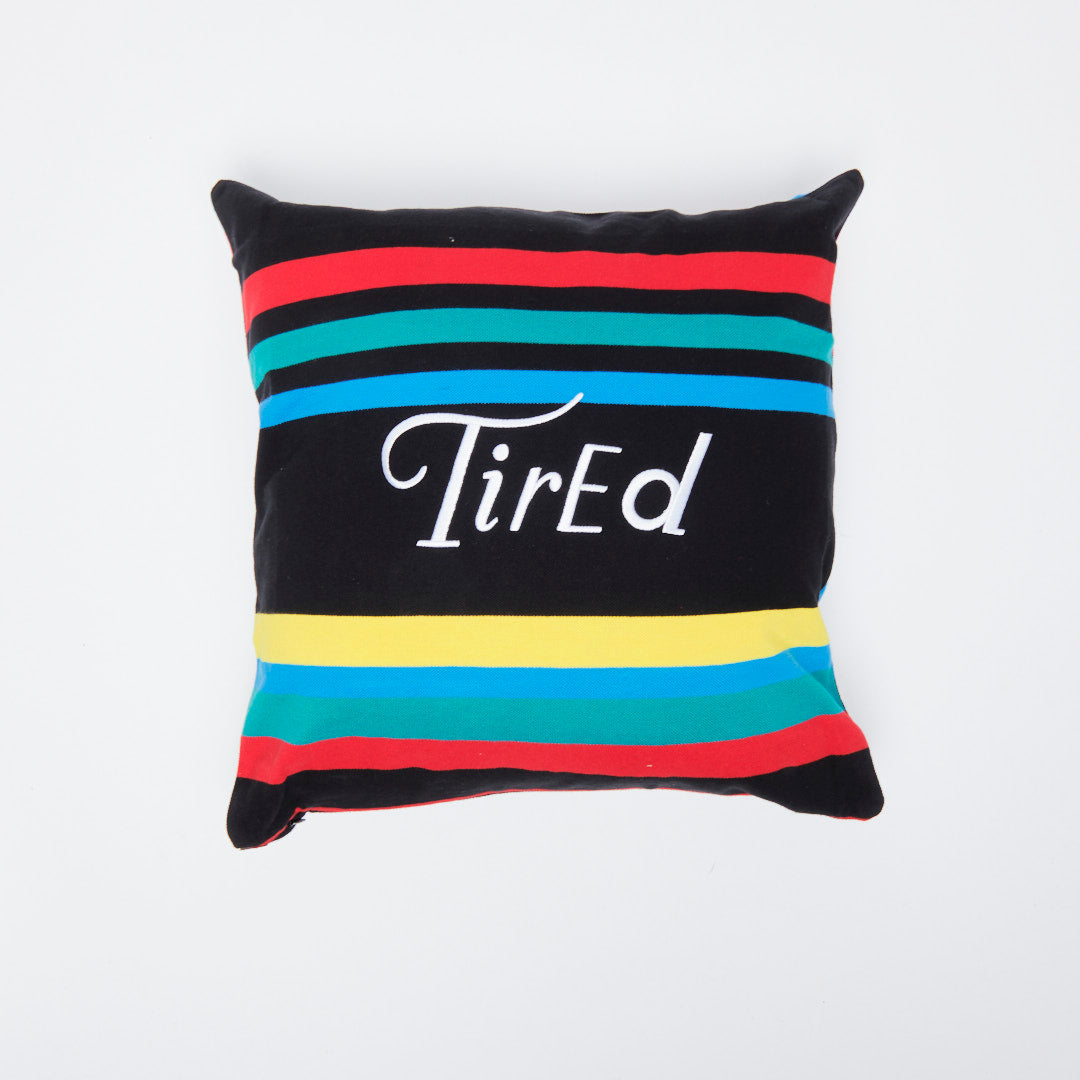 Tired Skateboards - Striped Throw Pillow (Multi)