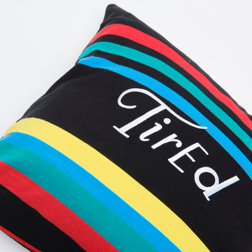 Tired Skateboards - Striped Throw Pillow (Multi)