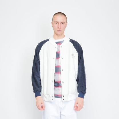 Yardsale - Fleece Bomber (White/navy)