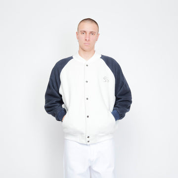 Yardsale - Fleece Bomber (White/navy)