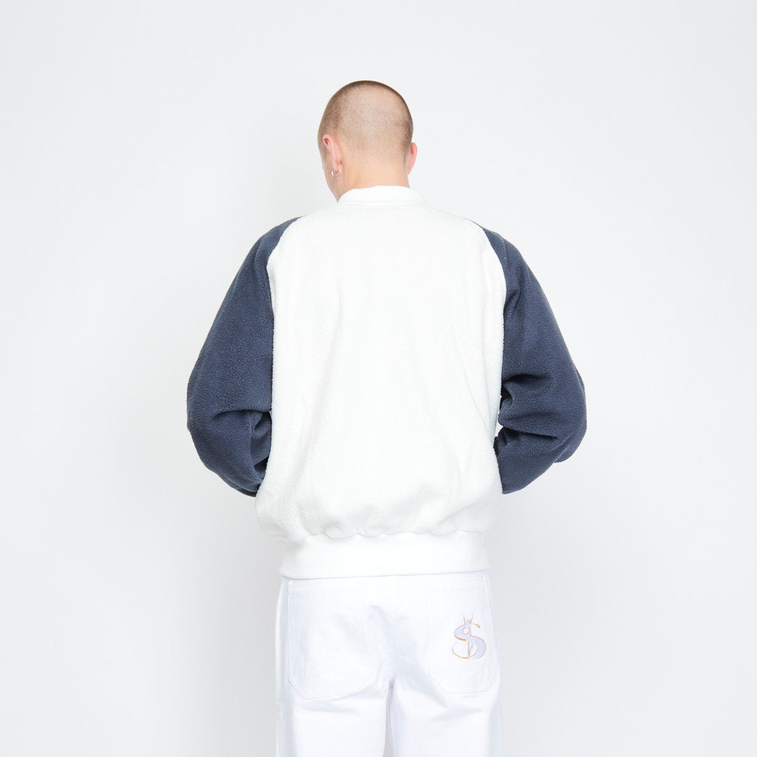 Yardsale - Fleece Bomber (White/navy)