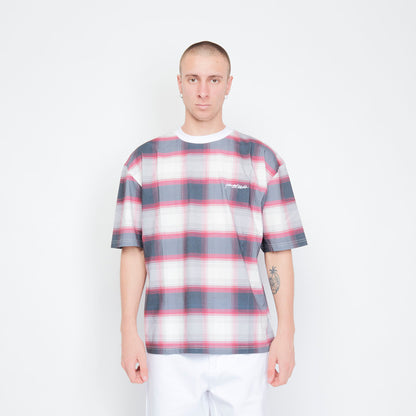 Yardsale - Shadow Plaid Tee (White/red)